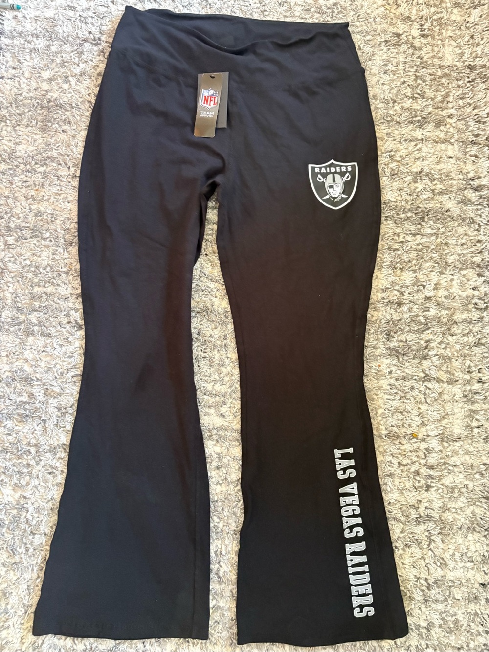 NFL Black Women's Flare Jeans with Raiders Logo